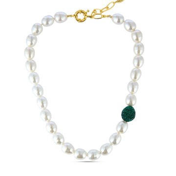 Pearl Crystal Ball Necklace