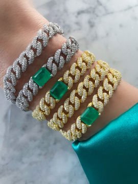 Emerald  Chain Bracelet