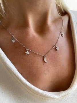 Mini Moon and Star Necklace