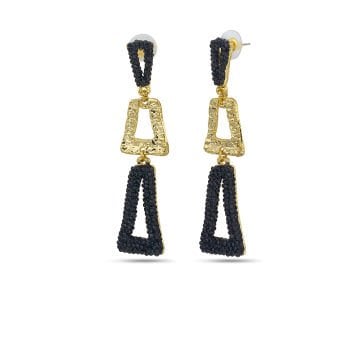 Black Gold Lily Earrings