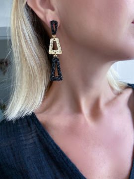 Black Gold Lily Earrings
