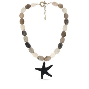 Royal Black Sea Star Necklace