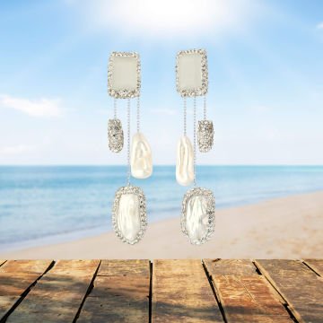 Clear Pearl Earrings