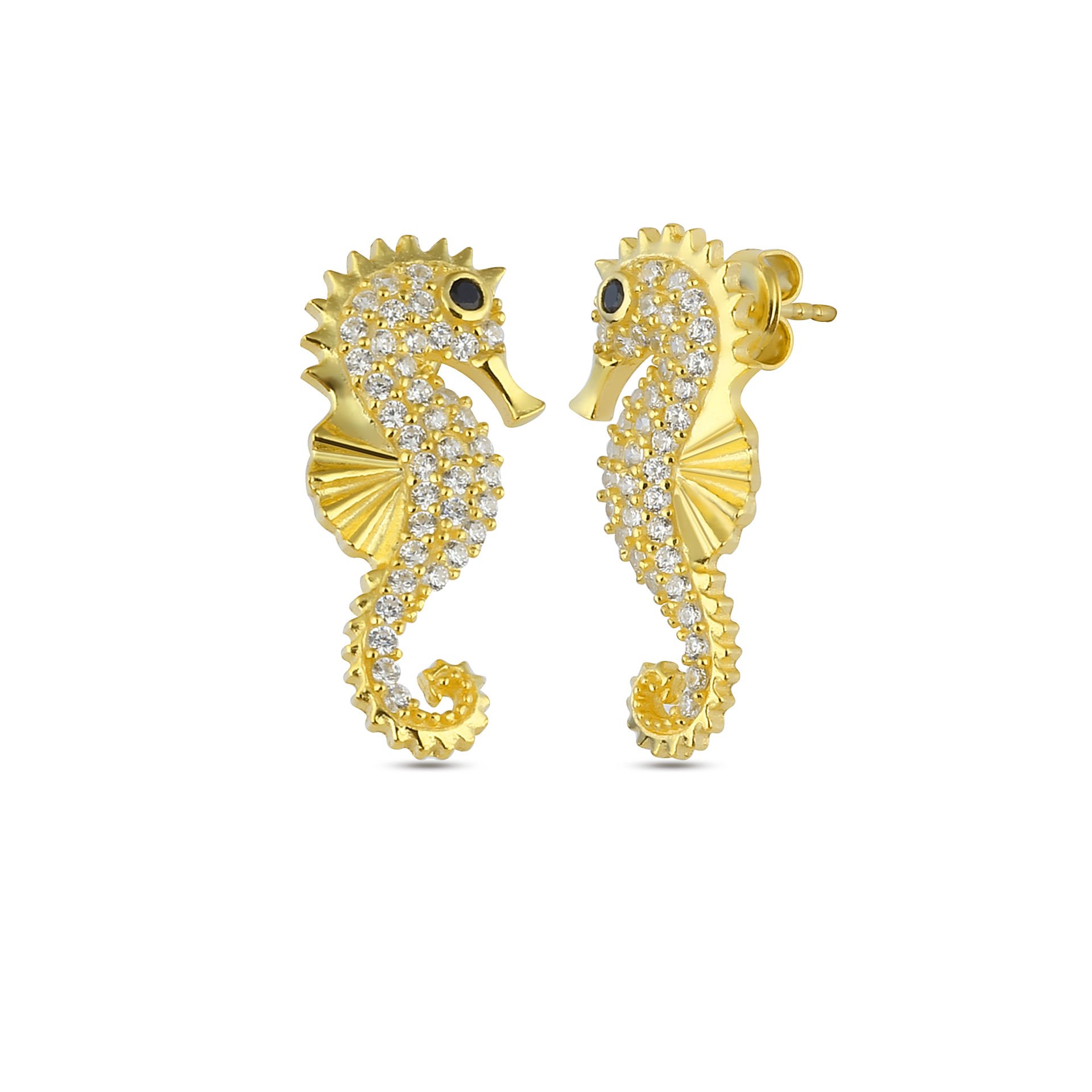 Gold Sea Horse Earrings