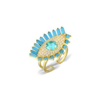 Turquoise Baguette Eye Ring