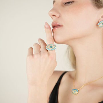 Turquoise Baguette Eye Ring