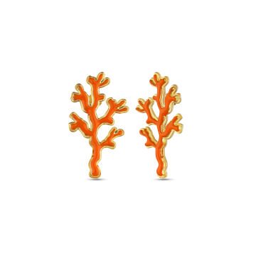 Enamel Coral Earrings