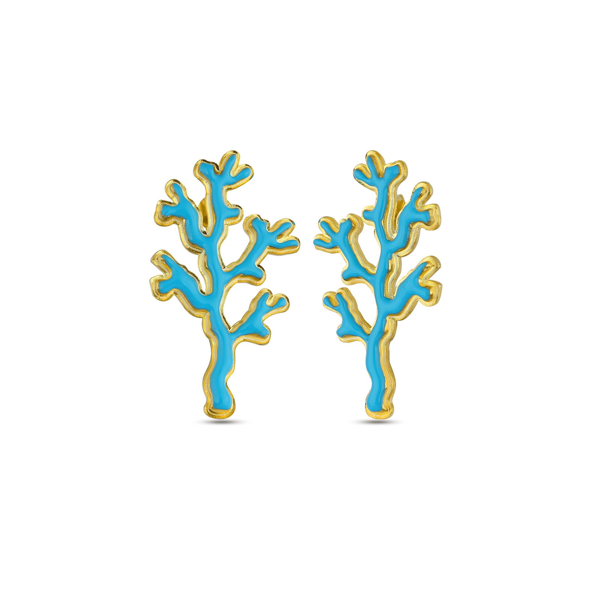 Enamel Coral Earrings