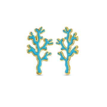Enamel Coral Earrings