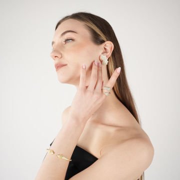 Silver Mini Fan Earrings