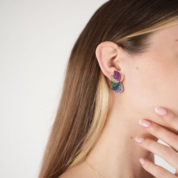 Mini Multicolor Fan Earrings