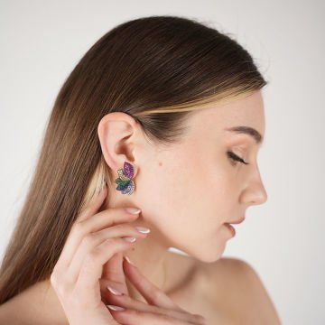 Mini Multicolor Fan Earrings