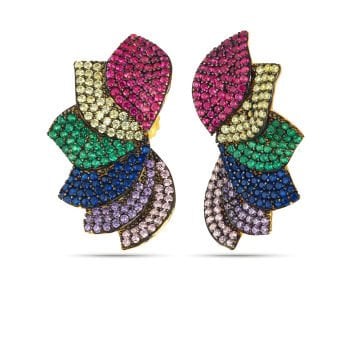 Mini Multicolor Fan Earrings
