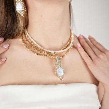 Crystal Leaf Necklace