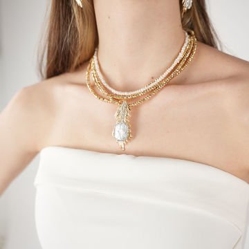 Crystal Leaf Necklace