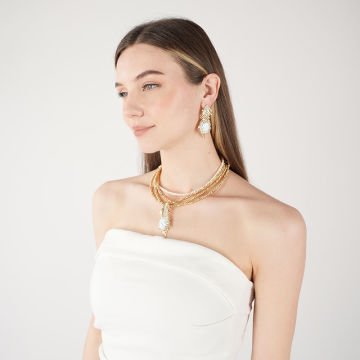 Crystal Leaf Earrings