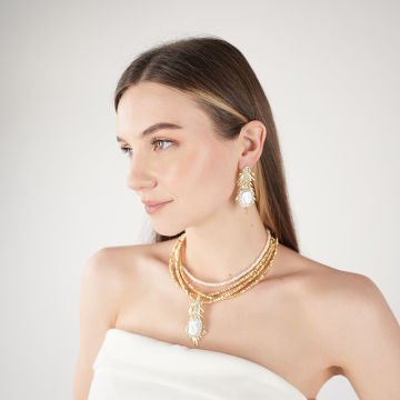 Crystal Leaf Earrings