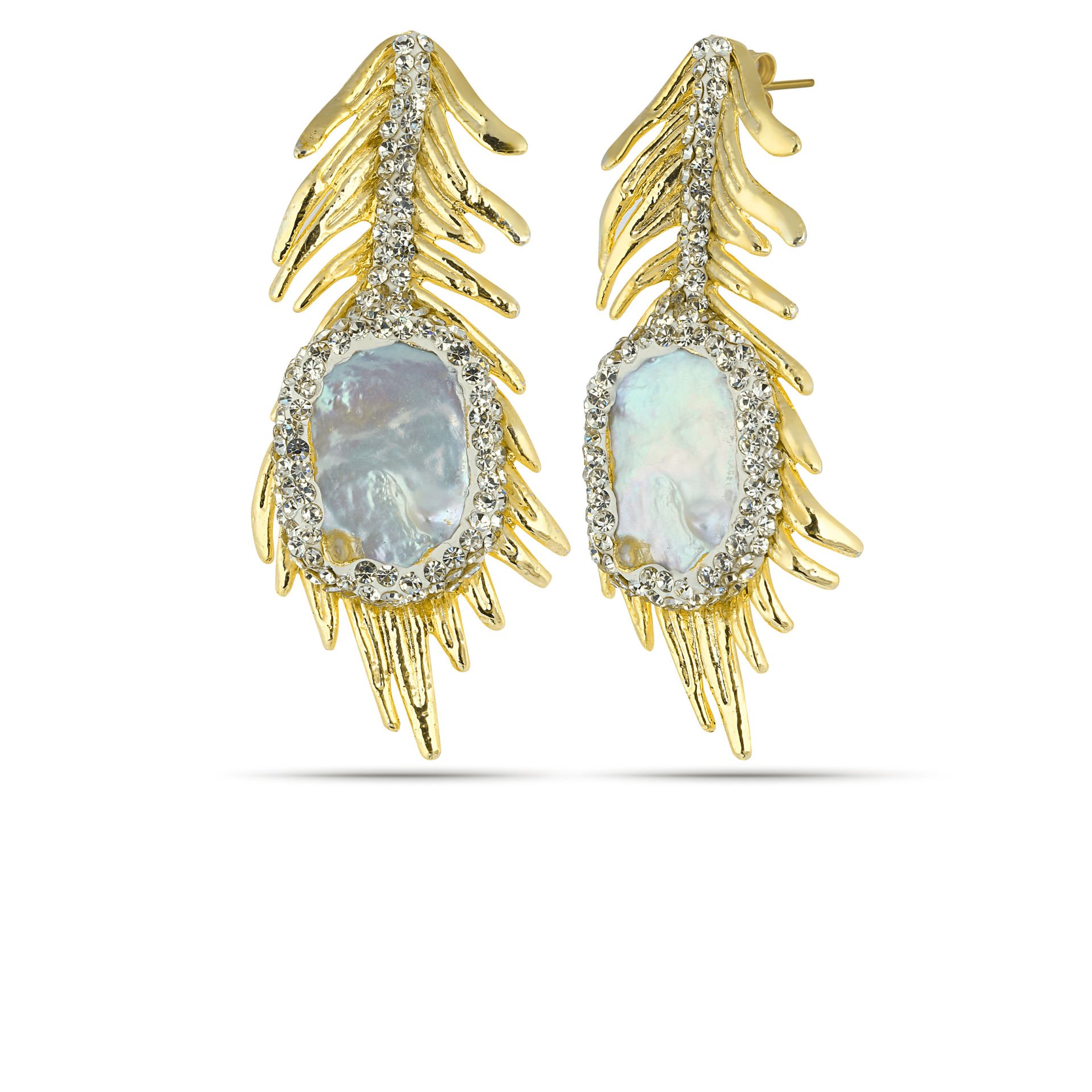 Crystal Leaf Earrings