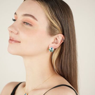 Enamel Blue Eye Earrings