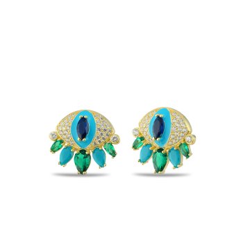 Enamel Blue Eye Earrings
