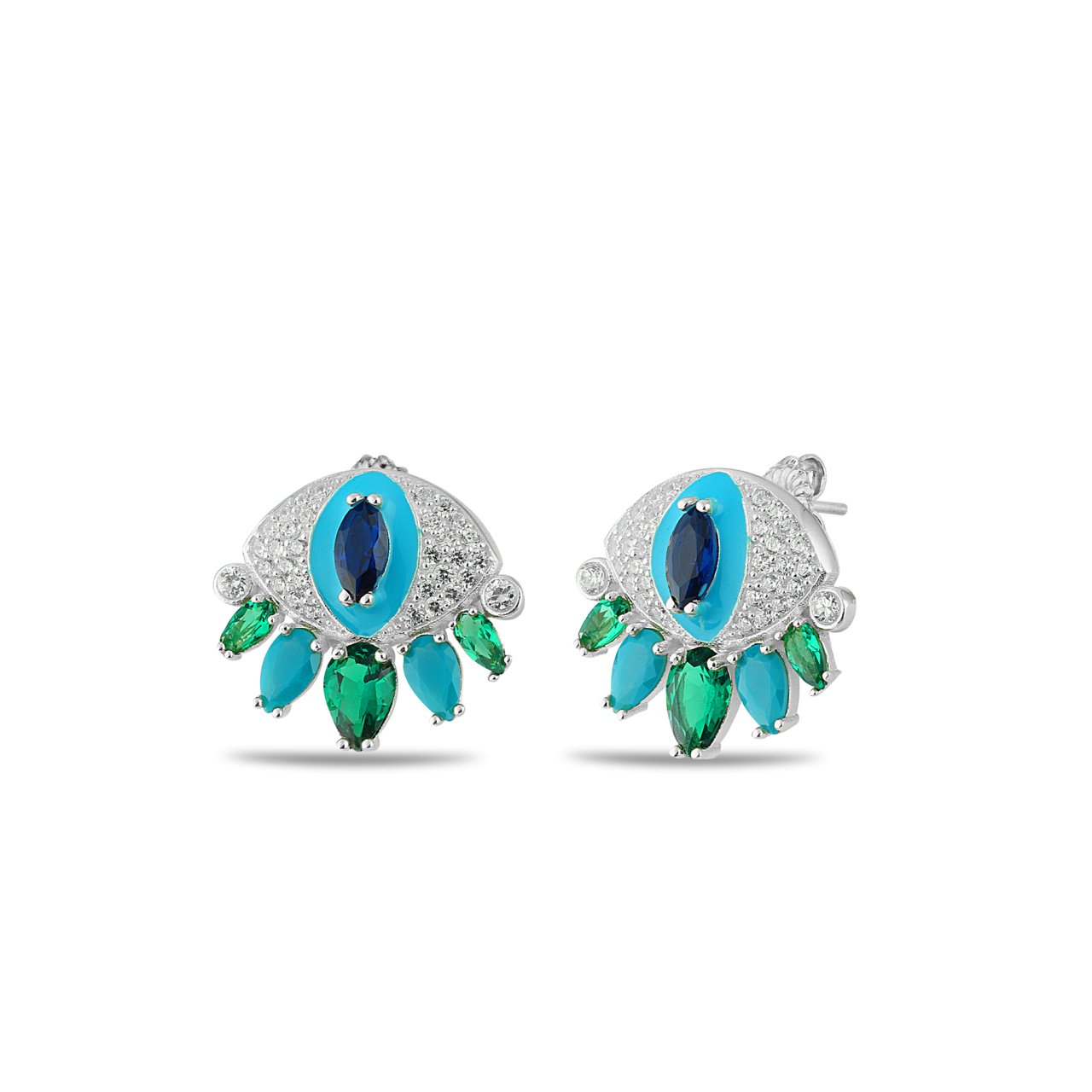 Enamel Blue Eye Earrings