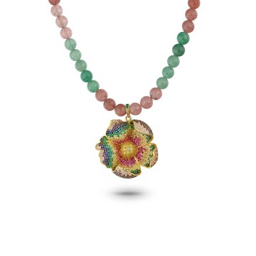Multicolor Flora Quartz Necklace