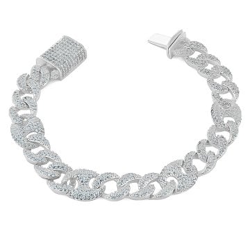Silver Button Chain Bracelet