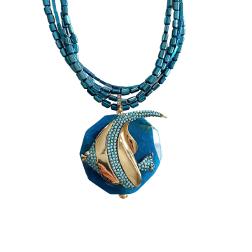 Blue Fish Necklace