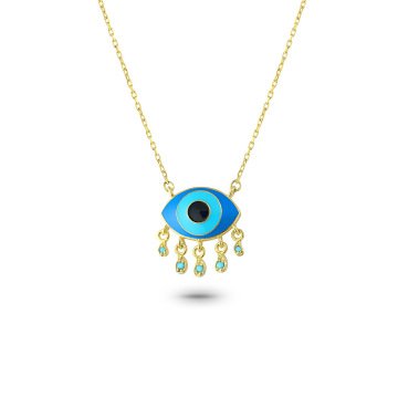 Enamel Blue Eye Necklace