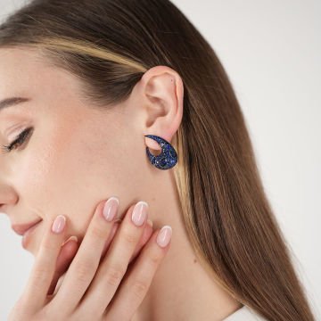 Navy Mini Violet Earrings