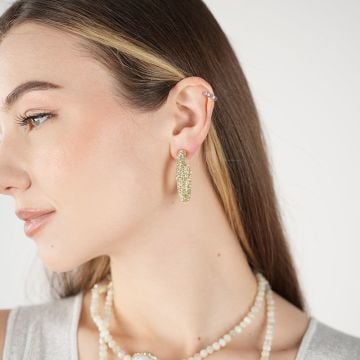 Yellow Crystal Freya Hoops