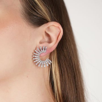 Silver Sun Sparkle Earrings