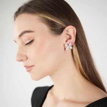 Silver Mini Violet Earrings