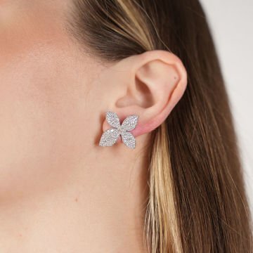 Silver Mini Violet Earrings