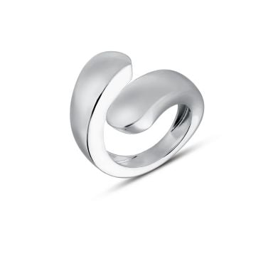 Big Silver Twist Ring