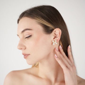 Gold Mini Violet Earrings