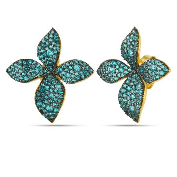 Gold Mini Violet Earrings