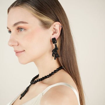 Black Coral Earrings