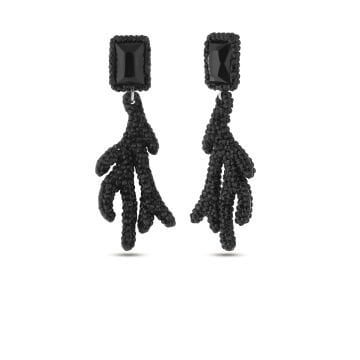Black coral earrings deals