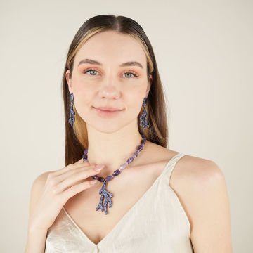 Purple Coral Earrings