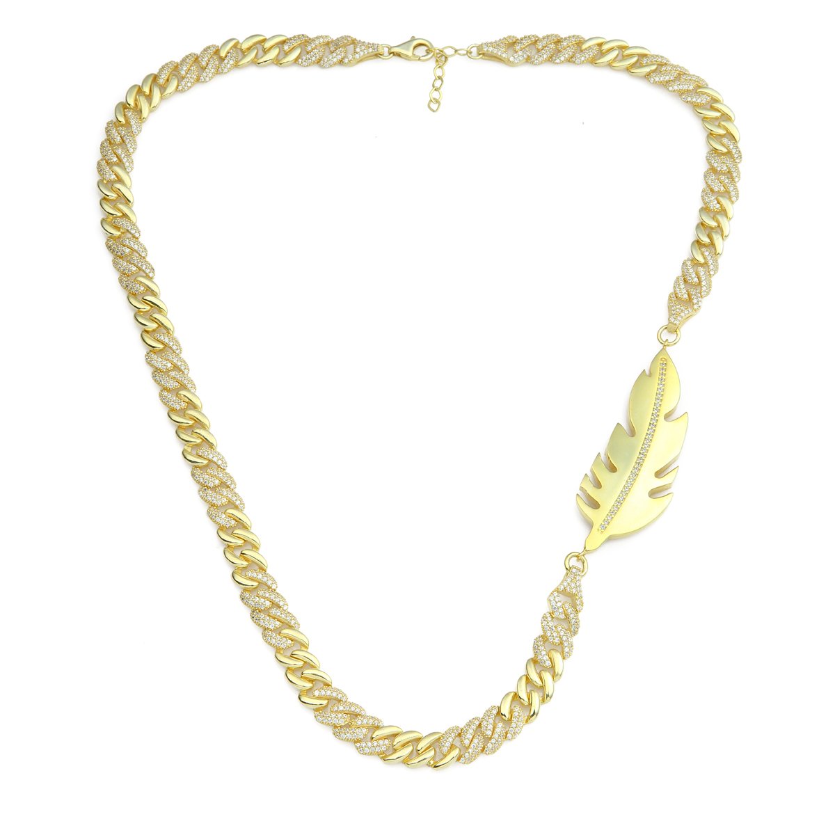 Palm Leaf Gold Necklace