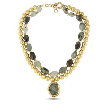 Gold Green Necklace