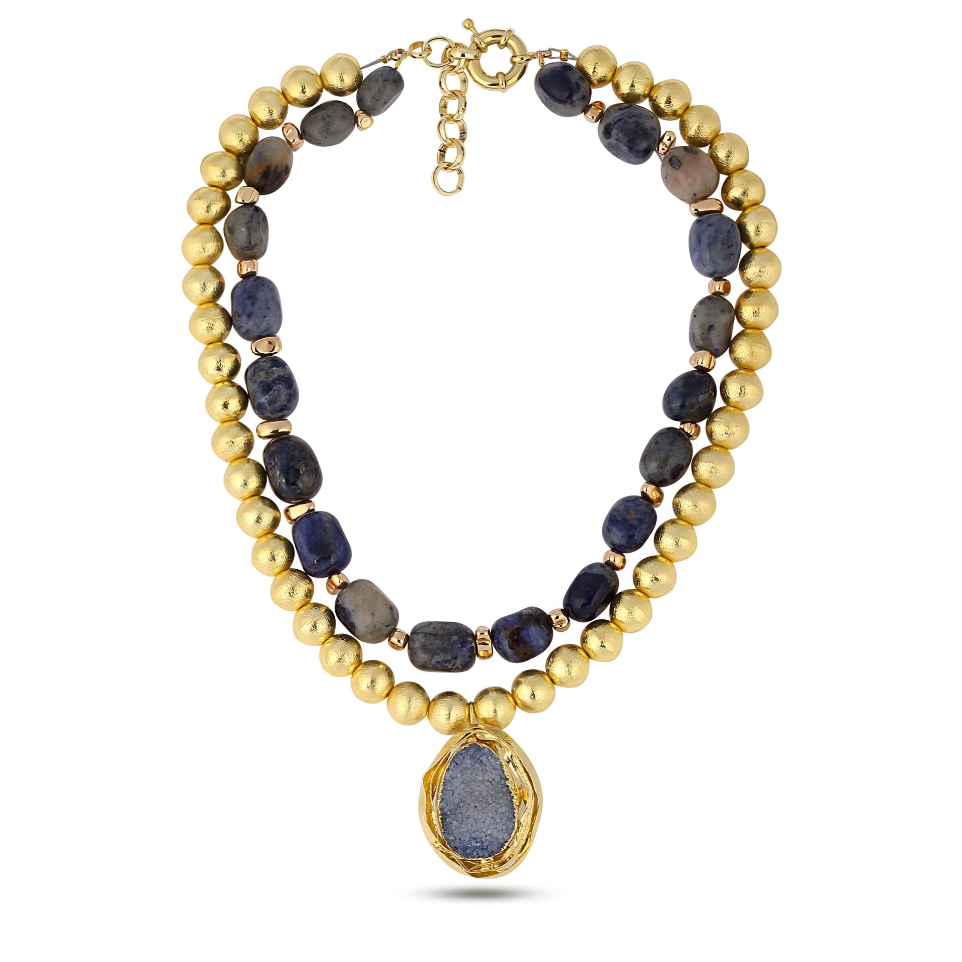 Gold Blue Necklace