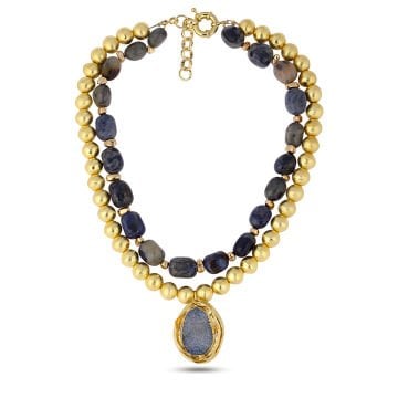 Gold Blue Necklace