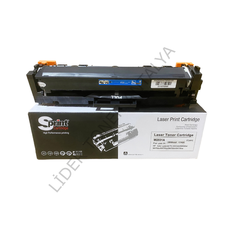 S PRINT HP W2031A (415A) CANON CRG-055 CYAN TONER-ÇİPSİZ (2.1K*)⛔