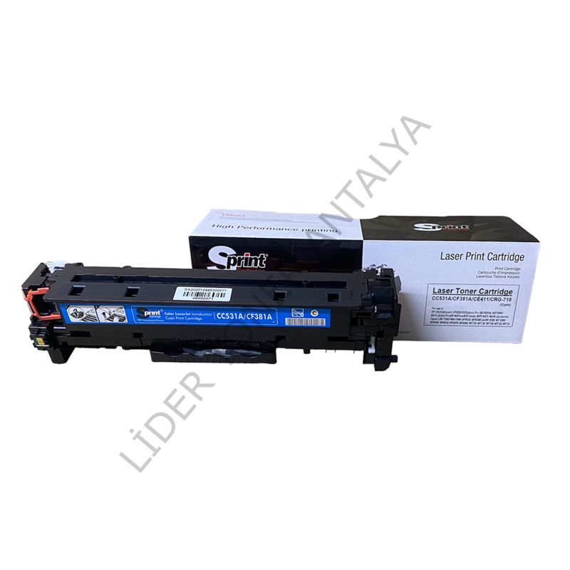 S PRINT CC531A / CE411A / CF381A / CRG-718 CYAN TONER (2.8K*)