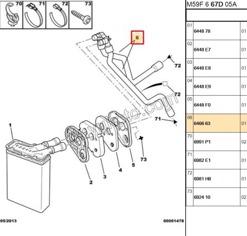 Kalorifer Hortumu PRT2 1.9D, 98/03 ( Sağ Kısa Sol Uzun )