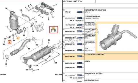 Enjektör KATALIZOR LAMBDA FAP 1.6HDİ Euro6 1.6HDİ Euro6 C