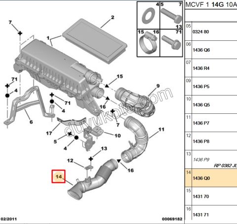 Hava Filtre Hortumu PBP DV44 TU3A