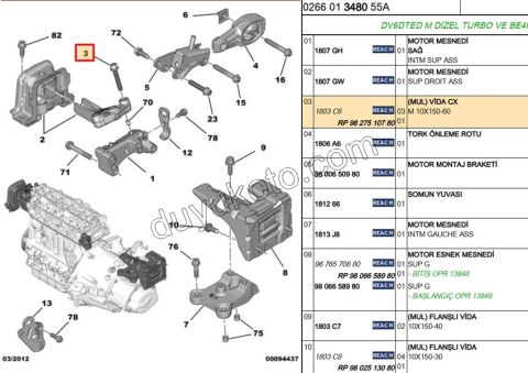 CIVATA MOTOR TAKOZ BAGLANTI M10X150-60